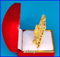 9999 Solid 24k Gold Dragon Pendant 31 Grams Square Handmade Custom