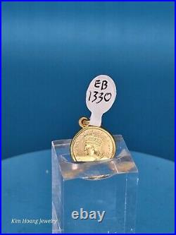 9999 Solid 24k Round. 5 Pendant 2.8 Grams Custom USA Penny