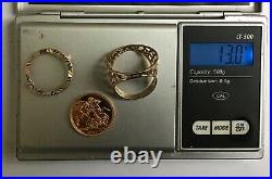 9ct Gold Ring mounted with a 22ct Solid Gold Bullion Full Sovereign 13.0g