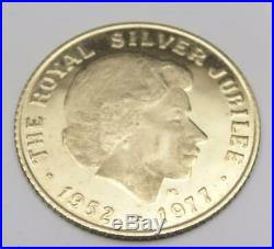 9ct Solid Gold Commemorative Coin 1977 ER11 Silver Jubilee Original Box Free p&p