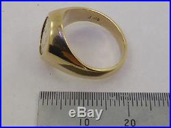 9ct Solid Yellow Gold Heavy William IV Coin Set Signet Style Ring size L