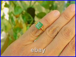AAA 2. 50Ct Natural Emerald & Moissanite Engagement Ring 10K Solid Gold mom gift
