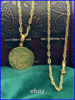 ATOCHA SHIPWRECK GOLD COIN PENDANT HANDMADE WITH 14k SOLID GOLD