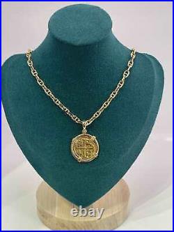 ATOCHA SHIPWRECK GOLD COIN PENDANT HANDMADE WITH 14k SOLID GOLD