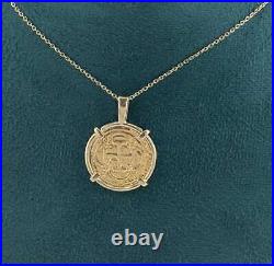 ATOCHA SHIPWRECK GOLD COIN PENDANT HANDMADE WITH 14k SOLID GOLD WITH 14k REAL GO ATOCHA SHIPWRECK GOLD COIN PENDANT HANDMADE WITH 14k SOLID GOLD WITH 14k REAL GO