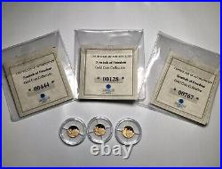 AUCTION! 3x SOLID GOLD 14k PROOF COIN(s) AMERICAN MINT STATUE of LIBERTY