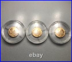 AUCTION! 3x SOLID GOLD 14k PROOF COIN(s) AMERICAN MINT STATUE of LIBERTY