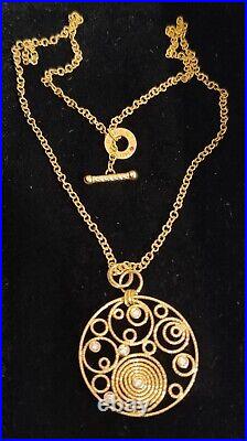 AUTHENTIC Roberto Coin Bollicine Solid 18k Gold & Diamonds Necklace Pendant Set