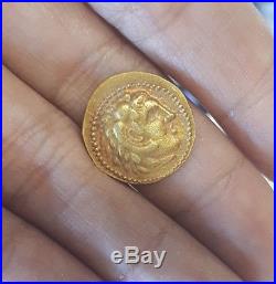 Alexander the Great Drachm Lifetime struck Greek Genuine Solid 18K Gold coin