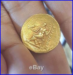 Alexander the Great Drachm Lifetime struck Greek Genuine Solid 18K Gold coin