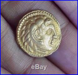 Alexander the Great Goddess Nike Holding Bird Athena Solid 18K Gold Coin