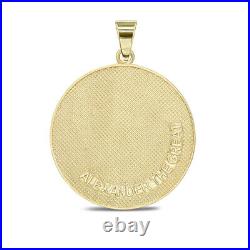 Alexander the Great Medallion Coin in Solid Gold Pendant Necklace