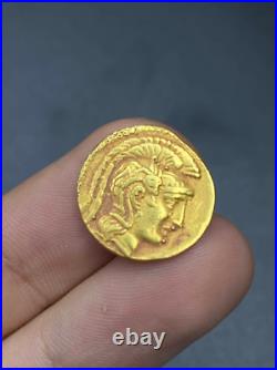 Ancient Greek Athena Owl Tetradrachm Owl Greek Solid 22k gold coin Collectible