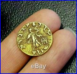 Ancient Greek Coin Athena Alkidemos Menander I drachm Real Solid Gold 22K GOLD