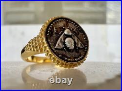 Ancient Greek Sacred Bee Goddess Artemis Medallion Coin Solid Gold 9 Karat