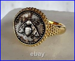 Ancient Greek Sacred Bee Goddess Artemis Medallion Coin Solid Gold 9 Karat