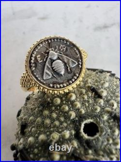 Ancient Greek Sacred Bee Goddess Artemis Medallion Coin Solid Gold 9 Karat