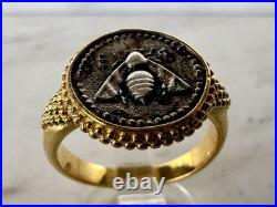 Ancient Greek Sacred Bee Goddess Artemis Medallion Coin Solid Gold 9 Karat