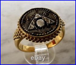 Ancient Greek Sacred Bee Goddess Artemis Medallion Coin Solid Gold 9 Karat