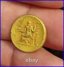 Ancient Roman Emperor & Goddess Nike Holding Bird Athena Solid 18K Gold Coin 4g