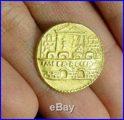 Ancient Roman Empire Claudius proclaims IMPERator RECEPTus Solid 22k Gold Coin