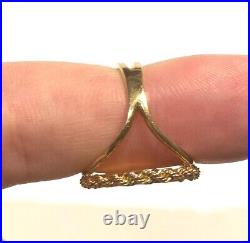 Antique 14k Gold $1 Type 3 Indian Princess Coin Rope Ring Size 7