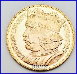 Antique 1925 European Polish Poland 10 Zotych Solid Gold Coin 3.2g