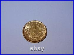 Antique. 900 Gold United States Liberty Head 1 Dollar Coin 1853 Nice Detail