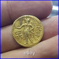 Antique Original King Kanishka III Gold dinar with Solid Genuine 18k Gold COIN