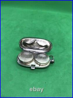 Antique Sterling Solid Silver sovereign Gold Silver Coins Holder Case Box Bi1904