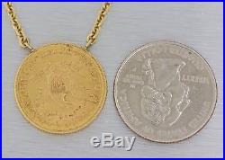 Antique Victorian 22k Solid $5 Five Dollar Liberty Gold Coin Pendant Necklace F8
