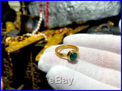 Atocha Emerald 22kt Solid Gold Ring Reproduction Pirate Gold Coins