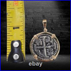 Atocha Shipwreck Coin, Authentic Silver with Solid 14k Gold Frame, Historic Atocha Shipwreck Coin, Authentic Silver with Solid 14k Gold Frame, Historic
