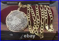 Atocha Shipwreck Large Pendant In 14k Solid Gold Bezel And 14 SolidGoldChain 24