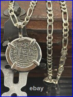Atocha Shipwreck Silver Coin Pendant With 925 Solid Silver Chain 24