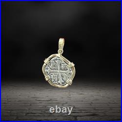 Atocha Shipwreck Treasure Coin Pendant 14k Solid Gold Bezel Mel Fisher Atocha Shipwreck Treasure Coin Pendant 14k Solid Gold Bezel Mel Fisher