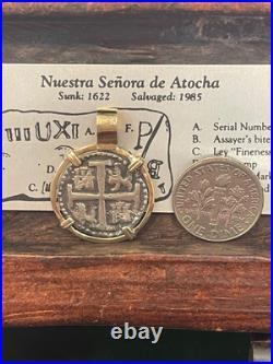 Atocha Silver Coin Pendant In 14k Real Solid Gold Bezel Handmade From Atocha S Atocha Silver Coin Pendant In 14k Real Solid Gold Bezel Handmade From Atocha S