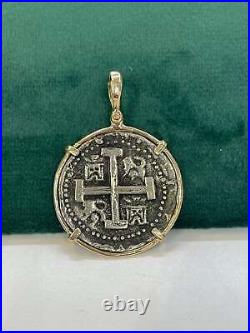 Atocha Silver Coin Pendant In 14k Real Solid Gold Bezel Handmade From Atocha S Atocha Silver Coin Pendant In 14k Real Solid Gold Bezel Handmade From Atocha S