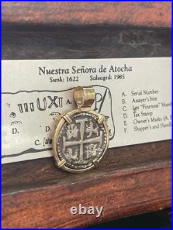 Atocha Silver Coin Pendant In 14k Real Solid Gold Bezel Handmade From Atocha S Atocha Silver Coin Pendant In 14k Real Solid Gold Bezel Handmade From Atocha S