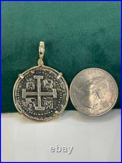 Atocha Silver Coin Pendant In 14k Real Solid Gold Bezel Handmade From Atocha S Atocha Silver Coin Pendant In 14k Real Solid Gold Bezel Handmade From Atocha S