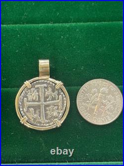 Atocha Silver Coin Pendant In 14k Real Solid Gold Bezel Handmade From Atocha S Atocha Silver Coin Pendant In 14k Real Solid Gold Bezel Handmade From Atocha S