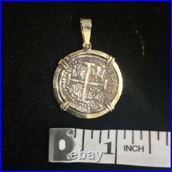 Atocha Silver Coin Pendant Solid 14K Gold Bezel Spanish Reale Replica Key West