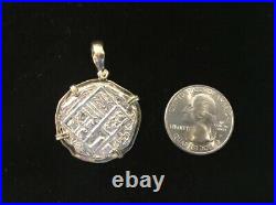 Atocha Silver Coin Pendant With Solid 14K Gold Bezel Spanish Reale Replica KW