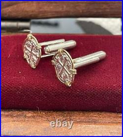 Atocha shipwreck coin Cufflinks in 14k solid gold bezel 925 solid sterling silve Atocha shipwreck coin Cufflinks in 14k solid gold bezel 925 solid sterling silve