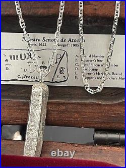 Atocha silver Solid Bar Pendant With 925 Sterling Silver Anchor Chain 20 Long