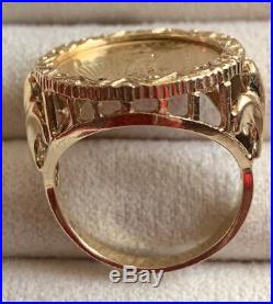 BEAUTIFUL 1/10 oz LADY LIBERTY COIN RING 14 KT SOLID GOLD LADIES Sz 7 1999