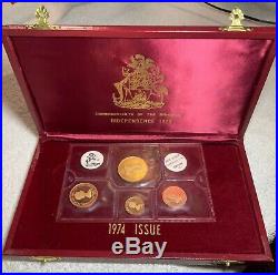 Bahamas Independence Proof Set, FOUR SOLID GOLD COINS 22 KARAT GOLD