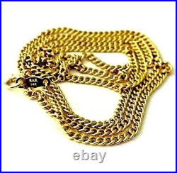 Ballou 14K Solid Yellow Gold 2.35mm Curb Link Chain Necklace 24inch Long