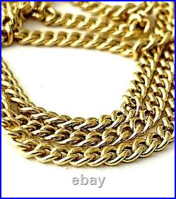 Ballou 14K Solid Yellow Gold 2.35mm Curb Link Chain Necklace 24inch Long