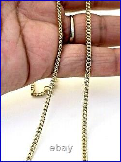 Ballou 14K Solid Yellow Gold 2.35mm Curb Link Chain Necklace 24inch Long